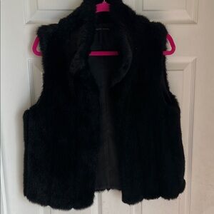Valerie Stevens Black and Pink Faux Fur Vest